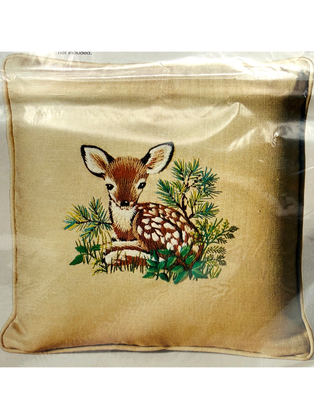 Erica Wilson Crewel Kit Fawn #7700 Pillow Deer Woodland Vintage 1976 NOS Sealed